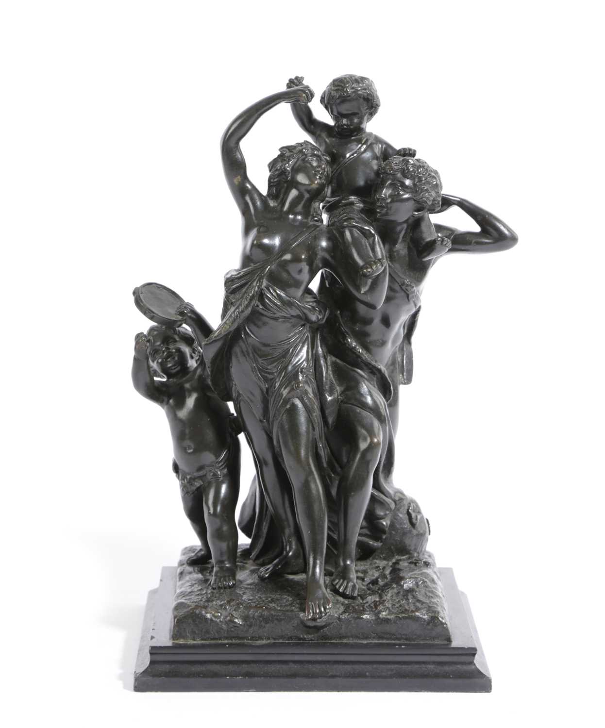 A FRENCH BRONZE GROUP OF THE TRIUMPH OF BACCHUS AFTER CLODION, 19TH CENTURY on a black marble base