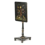 A REGENCY EBONISED, GILT AND PAINTED OCCASIONAL TABLE EARLY 19TH CENTURY the rounded rectangular