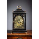 A GEORGE I EBONISED BRACKET CLOCK BY SIMON DE CHARMES, LONDON, C.1720 the brass eight day single