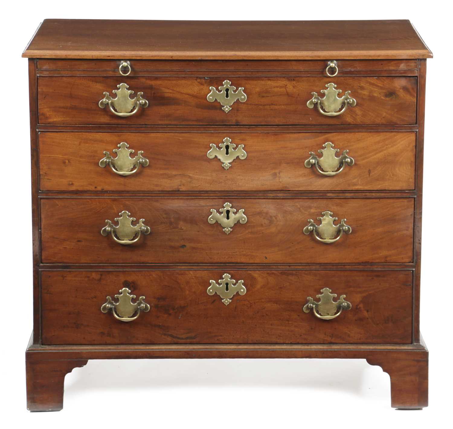 A GEORGE III MAHOGANY BACHELOR'S CHEST SCOTTISH, LATE 18TH CENTURY the top with a moulded edge above