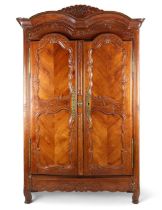 A FRENCH PROVINCIAL CHERRYWOOD ARMOIRE BY CHARLES ALLORY (1783-1853), RENNES, BRITANNY, EARLY 19TH