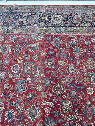 A GOOD KASHAN CARPET CENTRAL PERSIA, C.1940 the abrashed raspberry field with an all over design - Image 5 of 22