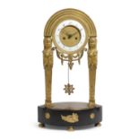 A PRUSSIAN EMPIRE ORMOLU MANTEL CLOCK BY SCHUNICK, BERLIN, EARLY 19TH CENTURY the brass eight day