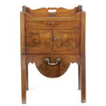 A GEORGE III MAHOGANY TRAY-TOP BEDSIDE COMMODE C.1780 pierced with a scrolling gallery above a