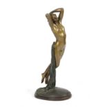 Φ A FRENCH BRONZE FIGURE OF NOCTURNE AFTER EDOUARD-LOUIS COLLET (SWISS 1876-1961), EARLY 20TH