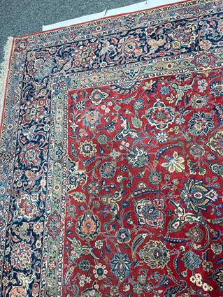 A GOOD KASHAN CARPET CENTRAL PERSIA, C.1940 the abrashed raspberry field with an all over design - Image 2 of 22