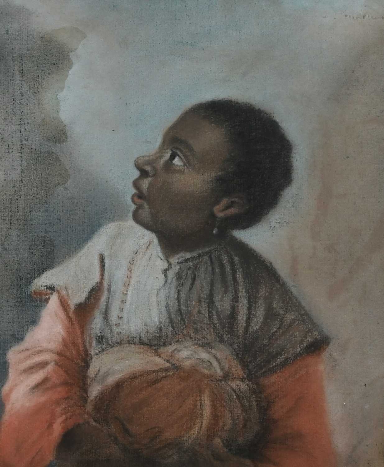 FRENCH SCHOOL, 18TH CENTURY Portrait of a black servant holding a turban Pastel 26.3 x 21.6cm - Image 2 of 4