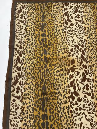 A PORTUGUESE FLAT WEAVE RUG OF LEOPARD SKIN DESIGN C.1930 enclosed by narrow borders 240 x 239cm - Image 4 of 8