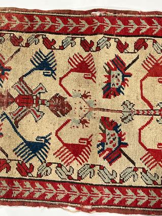 A MELAS RUG WEST ANATOLIA, C.1900 the cream field with a stylised tree of life enclosed by crimson - Image 3 of 4