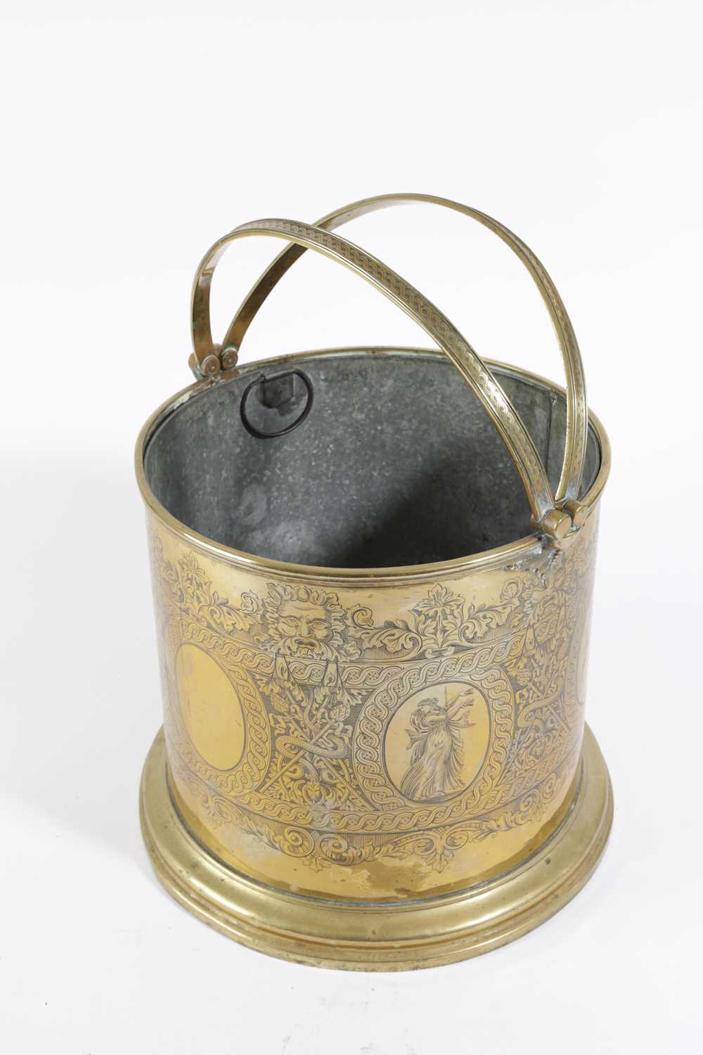 A FINE BRASS TWIN-HANDLED ICE BUCKET DUTCH OR ITALIAN, 19TH CENTURY of cylindrical form, the pair of - Image 2 of 2