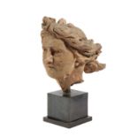 AN ITALIAN TERRACOTTA GRAND TOUR BUST OF A CLASSICAL LADY 19TH CENTURY facing forward with her
