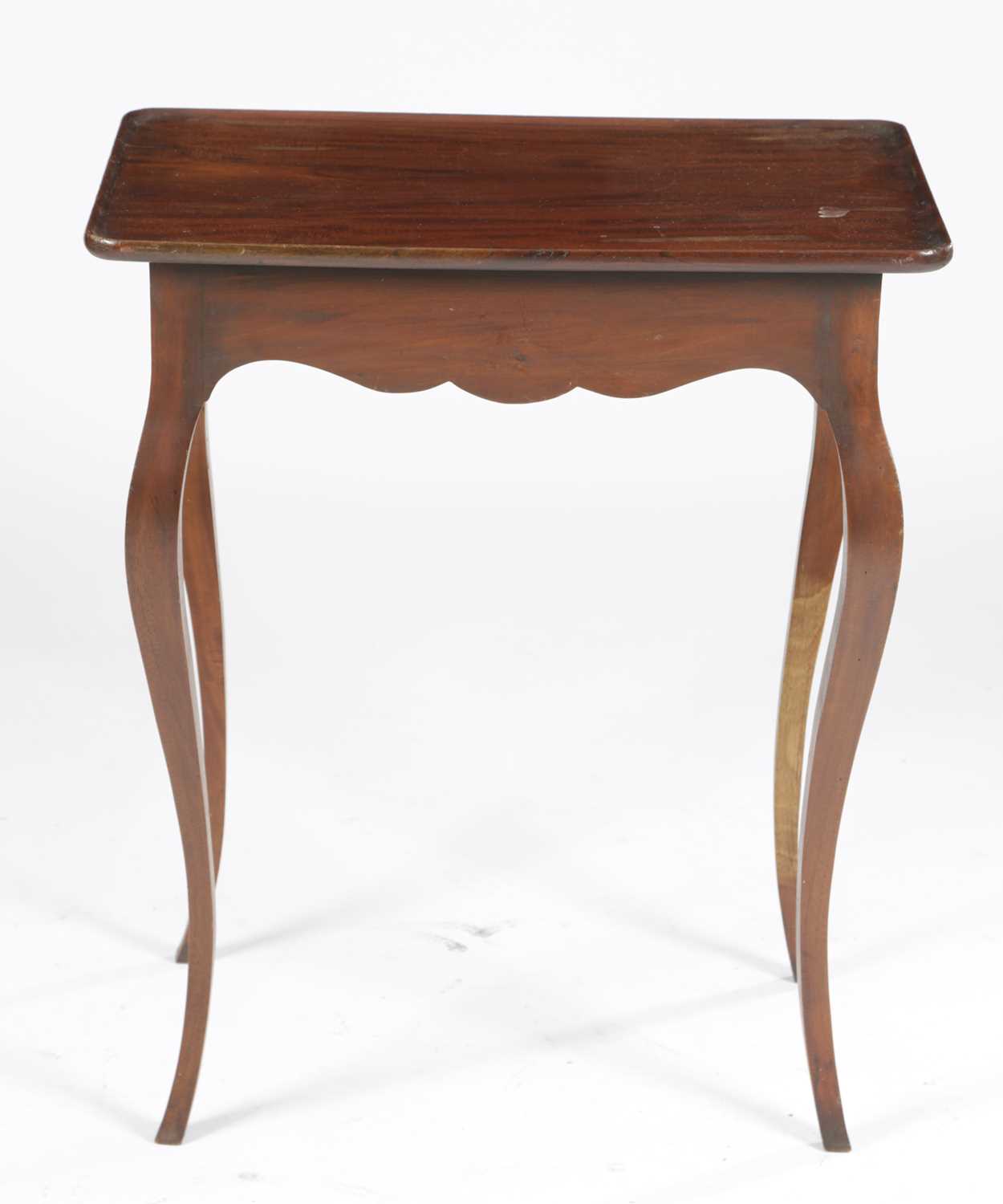 A CONTINENTAL MAHOGANY OCCASIONAL TABLE LATE 19TH / EARLY 20TH CENTURY the tray-top above a frieze - Image 2 of 4