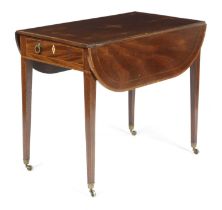 A LATE GEORGE III MAHOGANY PEMBROKE TABLE PROBABLY SCOTTISH, EARLY 19TH CENTURY inlaid with