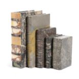 FIVE ITALIAN MARBLE GRAND TOUR 'BOOKS' 19TH CENTURY in a variety of marbles, including one book in
