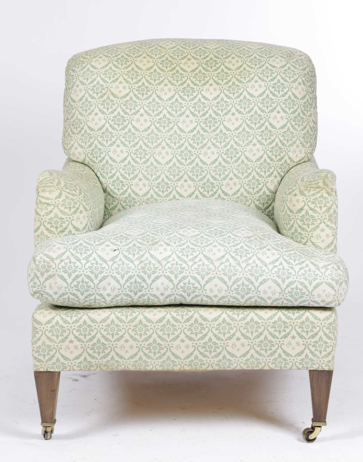 AN EASY 'HOWARD' ARMCHAIR BY LENYGON & MORANT, FIRST HALF 20TH CENTURY with original 'H & S' - Image 3 of 3