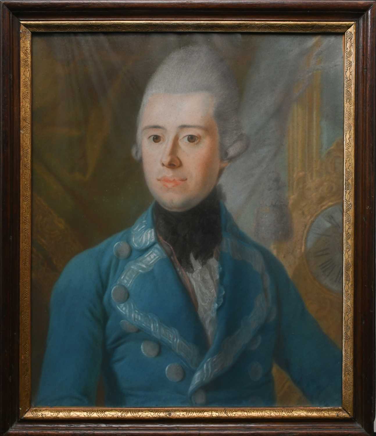 CENTRAL EUROPEAN SCHOOL 19TH CENTURY Portrait of a gentleman, wearing a blue coat and powdered - Image 8 of 9