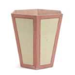 A PAINTED HEXAGONAL WASTEPAPER BIN ATTRIBUTED TO COLEFAX & FOWLER, SECOND HALF 20TH CENTURY with