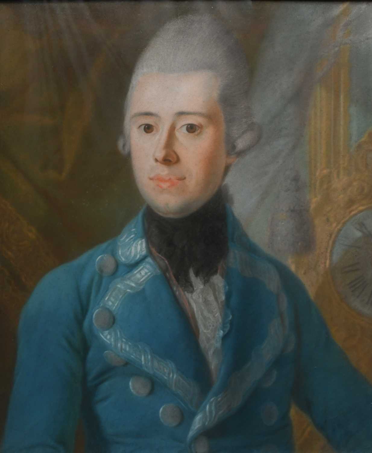 CENTRAL EUROPEAN SCHOOL 19TH CENTURY Portrait of a gentleman, wearing a blue coat and powdered - Image 3 of 9