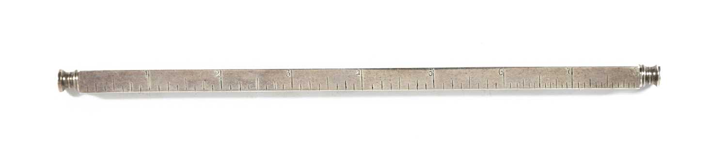 A COMBINATION SILVER RULER, PENCIL AND DIP PEN WITH IMPORT MARKS FOR ROBERT FRIEDERICH, LONDON - Image 2 of 2