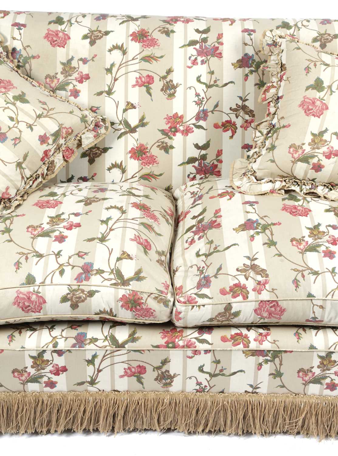 A MODERN TWO SEATER SOFA BY PORTMAN, 20TH CENTURY with chintz floral upholstery, on castors 82.5cm - Image 2 of 3