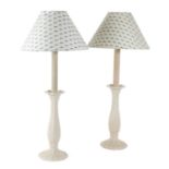A PAIR OF POTTERY SEAWEED LAMPS BY COLEFAX & FOWLER, MID-20TH CENTURY in cream, of slender