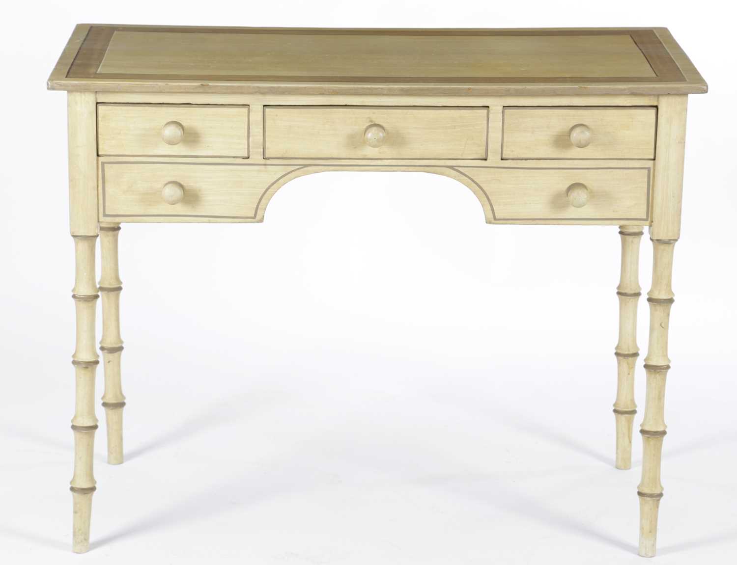A PAINTED PINE DRESSING TABLE BY COLEFAX & FOWLER, 19TH CENTURY AND LATER fitted with three frieze - Image 2 of 2