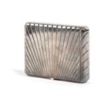 AN AUSTRIAN SILVER CIGARETTE CASE MAKER'S MARK OF 'BS' rectangular form, with radiating fluted