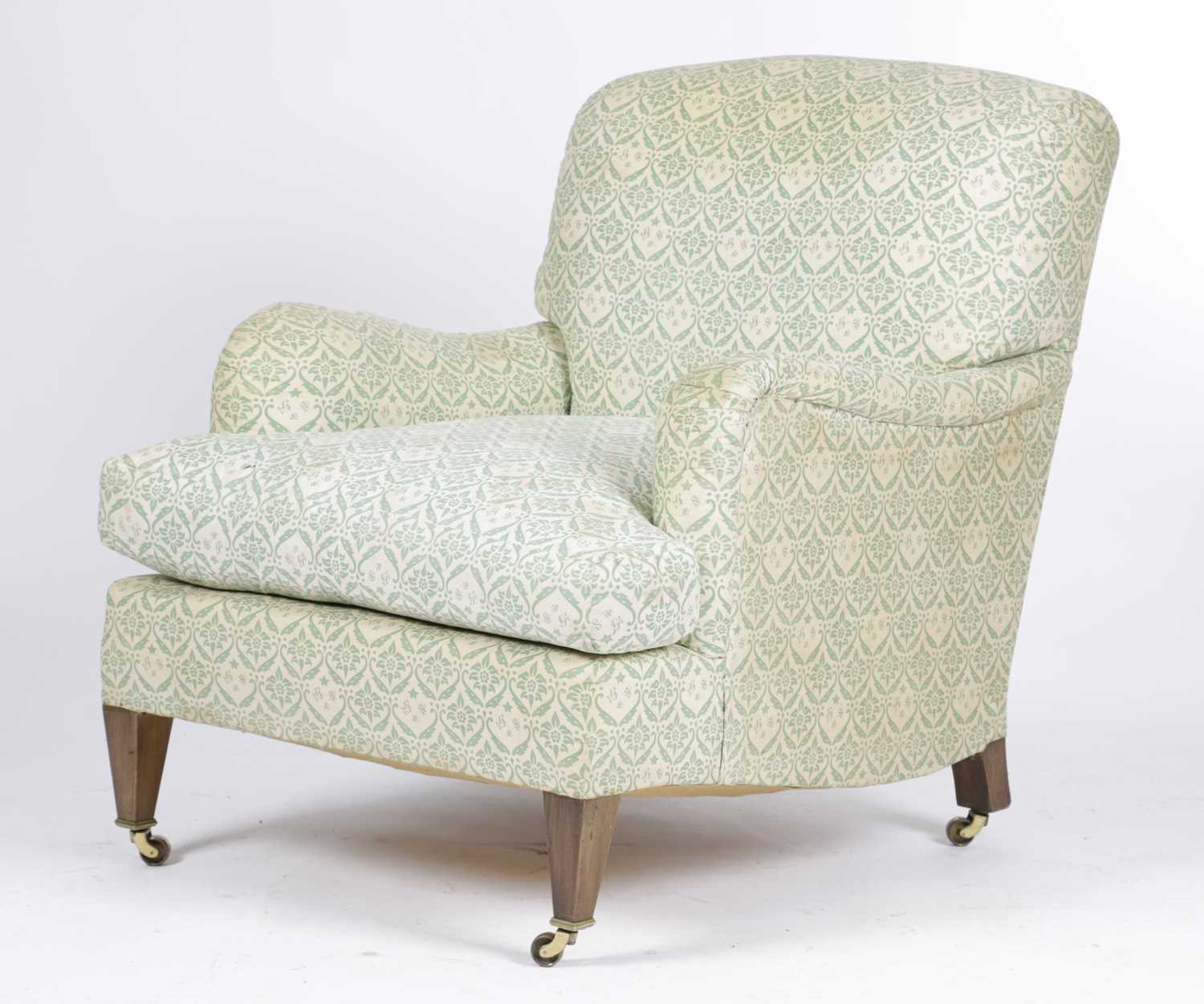 AN EASY 'HOWARD' ARMCHAIR BY LENYGON & MORANT, FIRST HALF 20TH CENTURY with original 'H & S' - Image 2 of 3