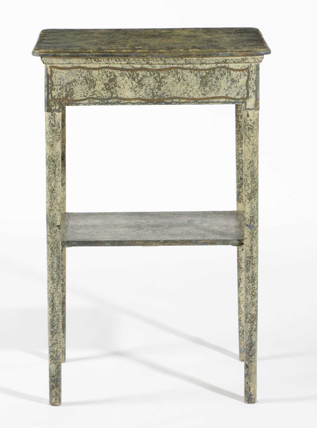 A PAINTED TWO TIER TABLE EARLY 20TH CENTURY AND LATER with faux marble and gilt decoration 72.9cm - Image 2 of 2