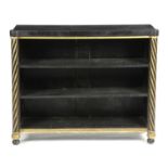 A REGENCY SCOTTISH EBONISED AND GILTWOOD OPEN BOOKCASE EARLY 19TH CENTURY the later black slate