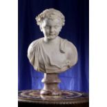 A ROMAN MARBLE HEAD OF A YOUNG BOY 1ST-2ND CENTURY A.D. AND LATER possibly a young Bacchus, with a