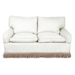 A MODERN TWO SEATER SOFA 20TH CENTURY with loose covers 77.5cm high, 155cm wide, 92cm deep