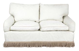 A MODERN TWO SEATER SOFA 20TH CENTURY with loose covers 77.5cm high, 155cm wide, 92cm deep