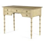 A PAINTED PINE DRESSING TABLE BY COLEFAX & FOWLER, 19TH CENTURY AND LATER fitted with three frieze