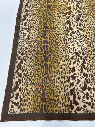 A PORTUGUESE FLAT WEAVE RUG OF LEOPARD SKIN DESIGN C.1930 enclosed by narrow borders 240 x 239cm - Image 5 of 8