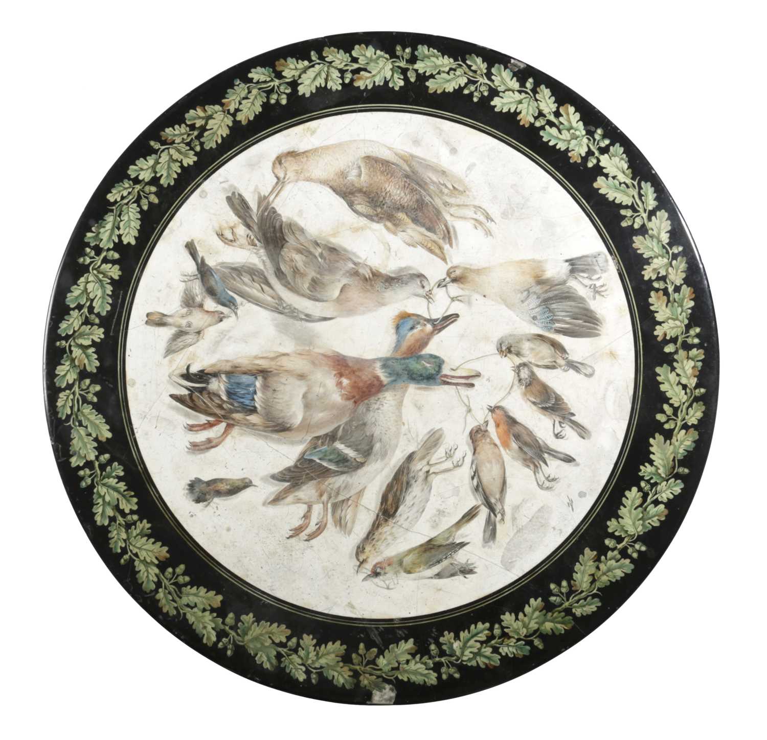 AN ITALIAN SCAGLIOLA TABLE TOP IN THE MANNER OF THE DELLA VALLE BROTHERS, TUSCAN, SECOND QUARTER - Image 2 of 3