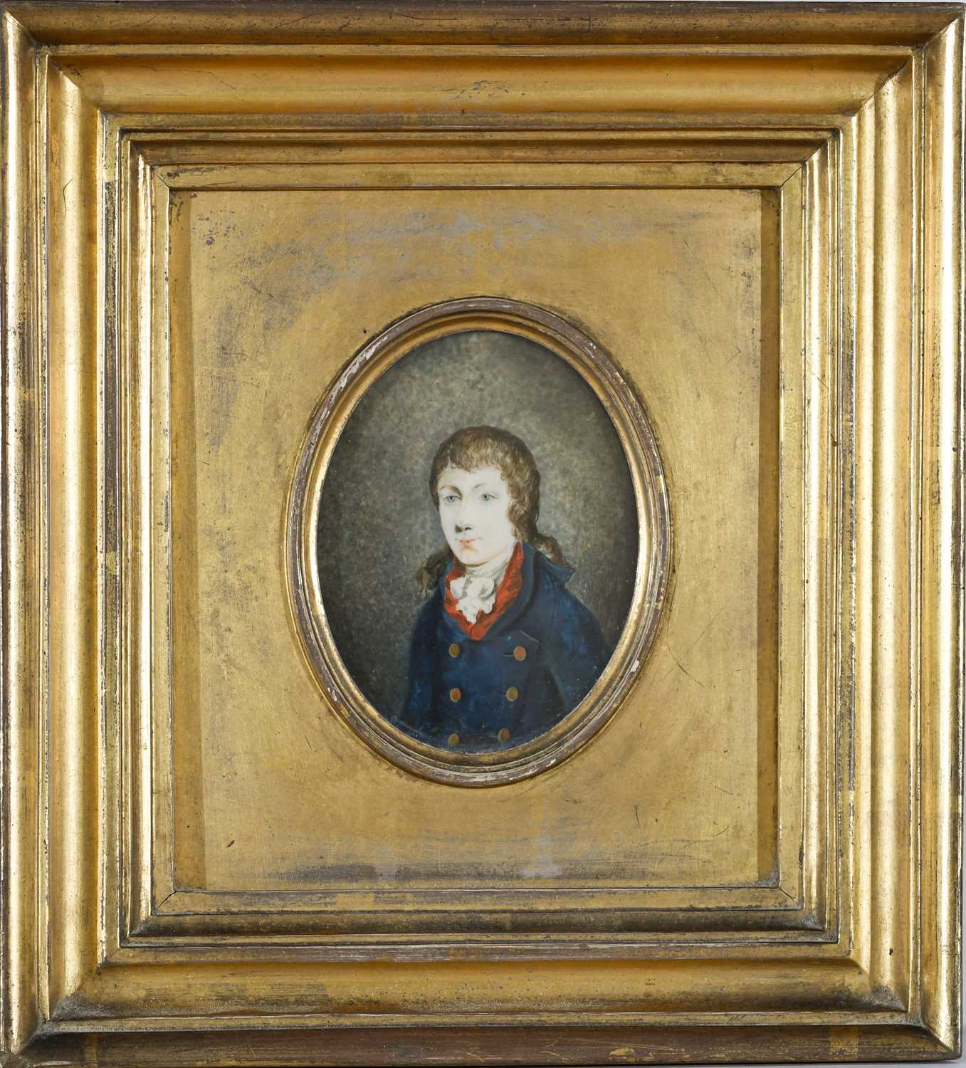 λ λ SCOTTISH SCHOOL 18TH CENTURY Portrait miniature of William Hay, as a child with his dog Oval, in - Image 4 of 7