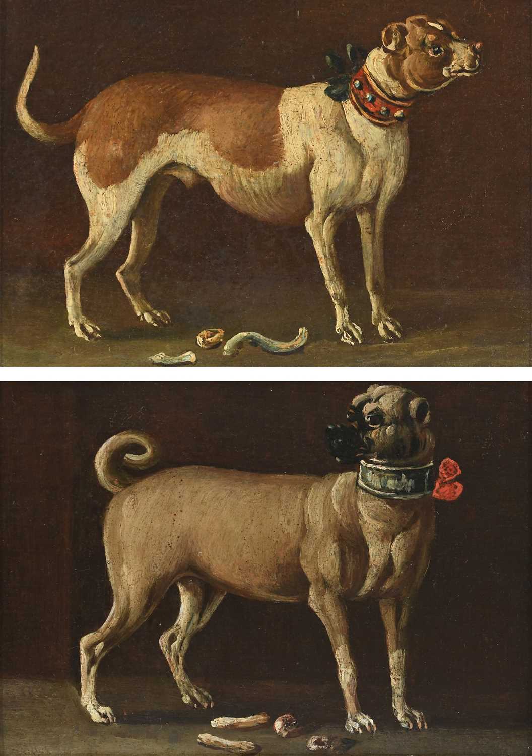 ITALIAN SCHOOL LATE 18TH / EARLY 19TH CENTURY Portrait of a pug with a red collar, Portrait of a pug - Image 6 of 9