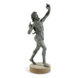 AN ITALIAN BRONZE GRAND TOUR FIGURE OF THE DANCING FAUN AFTER THE ANTIQUE, IN THE MANNER OF THE