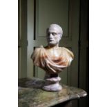 A ROMAN MARBLE GRAND TOUR HEAD OF AN EMPEROR JULIO-CLAUDIAN, AD 25-50 AND LATER the carved marble