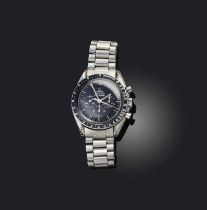 Omega, a gentleman's stainless steel 'Speedmaster Professional Moonwatch' chronograph, black