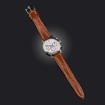 Chopard, a gentleman's stainless steel 'Mille Miglia' chronograph wristwatch, ref.8316, white enamel
