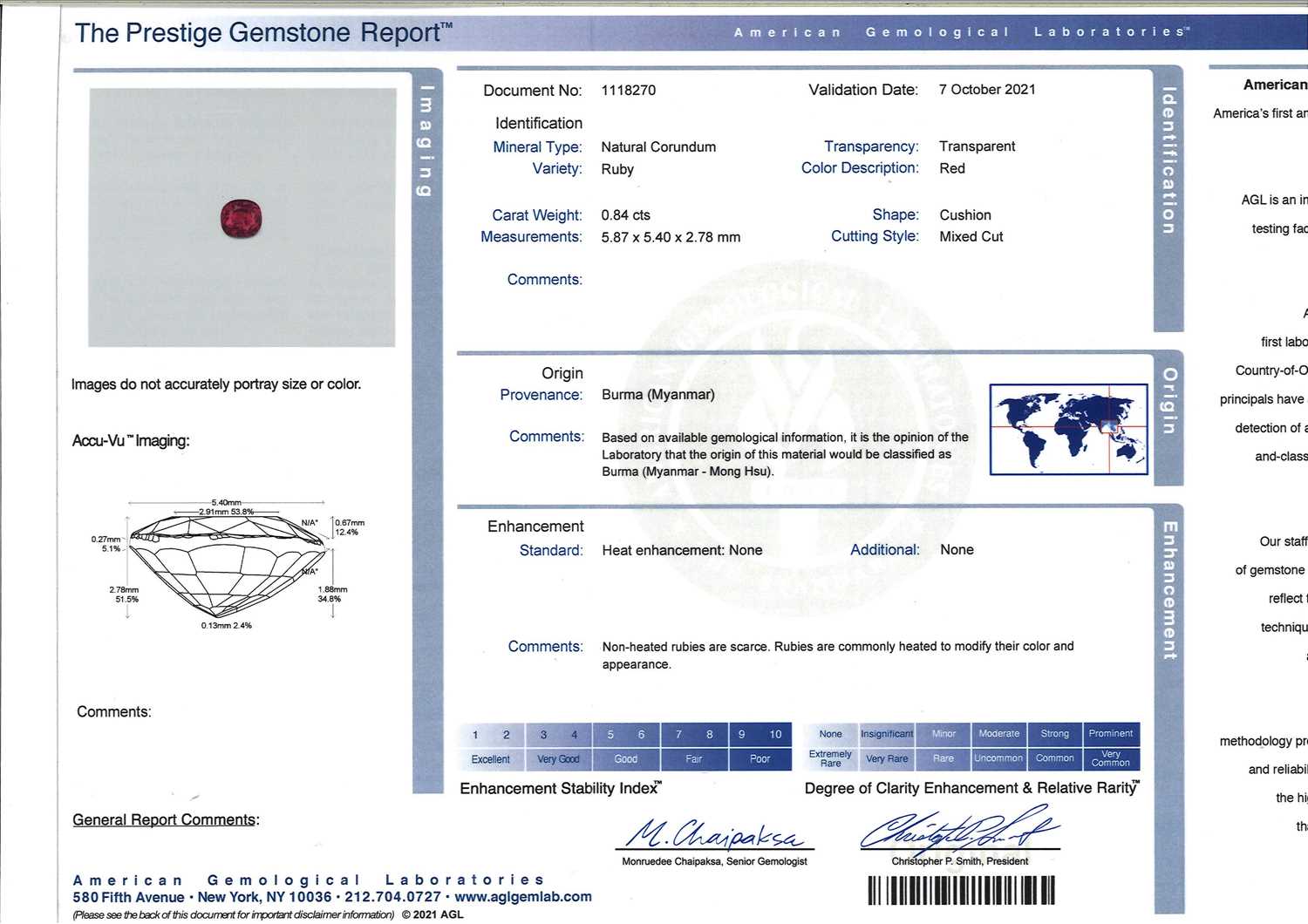 † † Six oval-shaped faceted rubies, weighing 5.86cts total Accompanied by four reports from AGL - Image 4 of 9