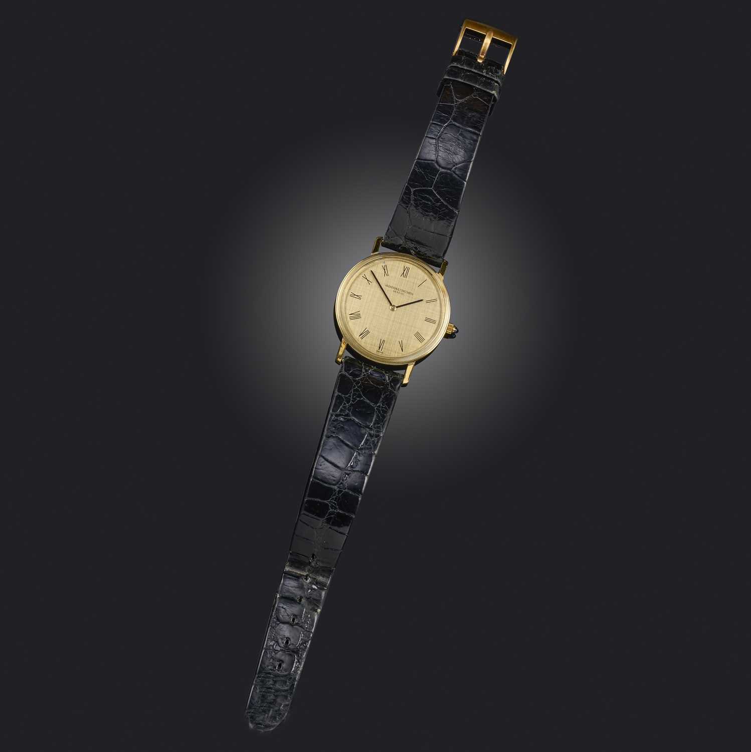 Vacheron Constantin, a gold dress watch, ref 6351, 1960s, brushed gold dial, black Roman numeral
