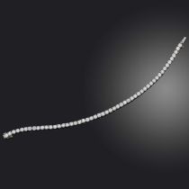 A diamond line bracelet, set with round brilliant-cut diamonds totalling approximately 7.00