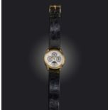 Piaget, a gold 'Gouverneur' wristwatch, ref. 15958, circa 1991, white enamel dial with gold hands,