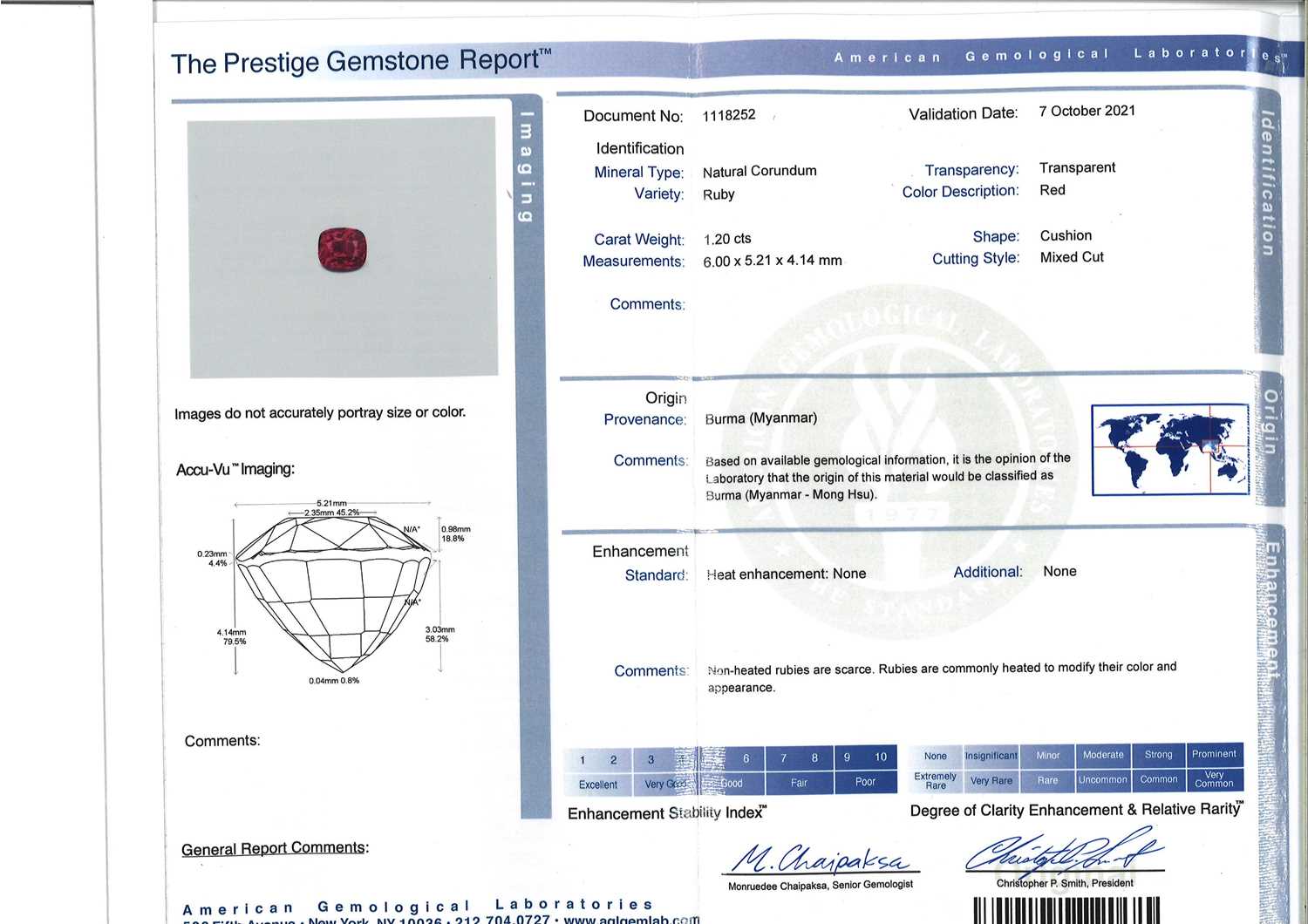 † † Six oval-shaped faceted rubies, weighing 5.86cts total Accompanied by four reports from AGL - Image 9 of 9