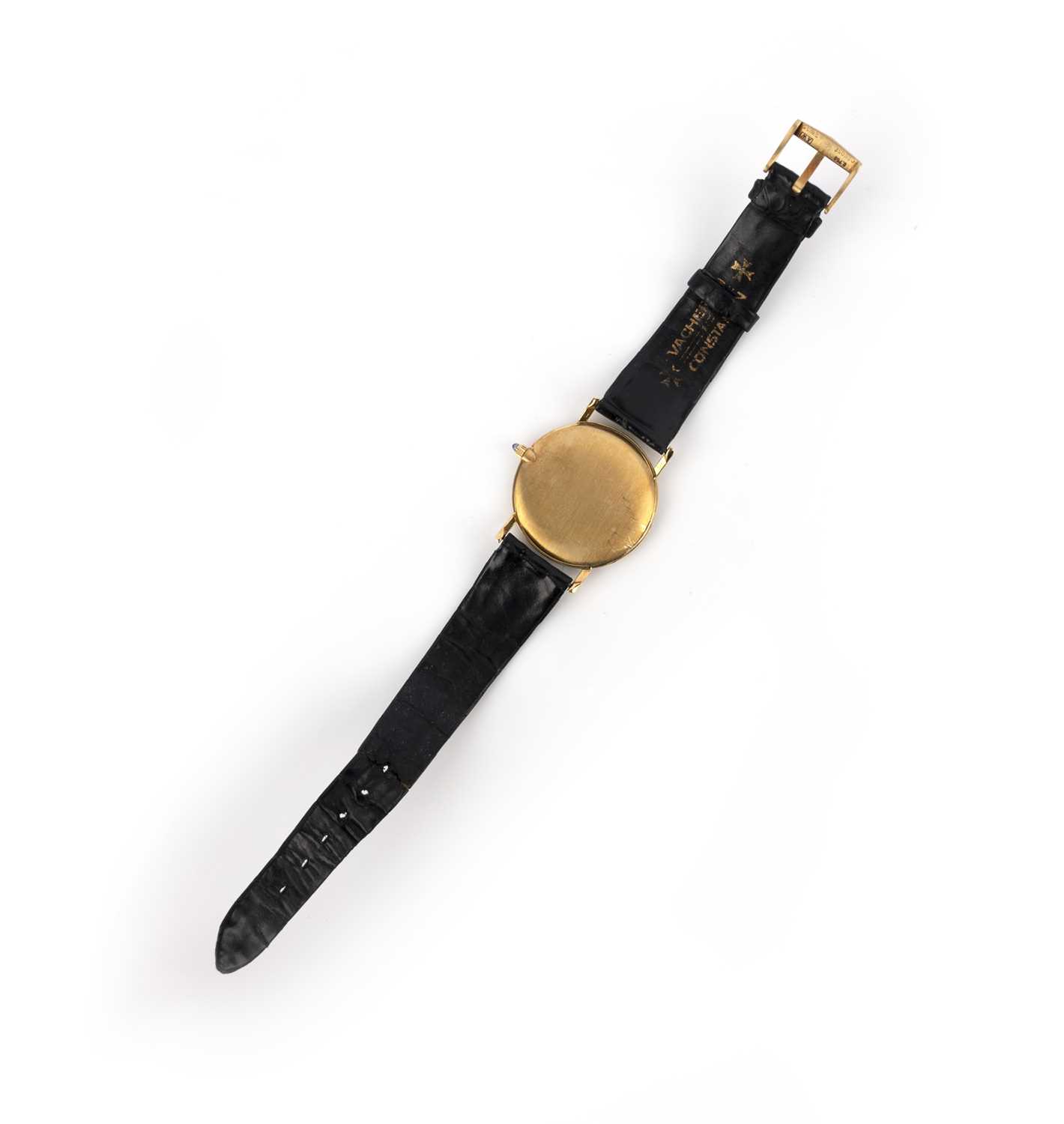 Vacheron Constantin, a gold dress watch, ref 6351, 1960s, brushed gold dial, black Roman numeral - Image 2 of 2