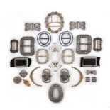 A group of buckles and jewels, 18th/19th century and later, comprising: eight pairs of buckles,