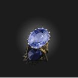 A sapphire solitaire ring, the oval-shaped sapphire weighing 11.83 cts, claw-set in platinum and